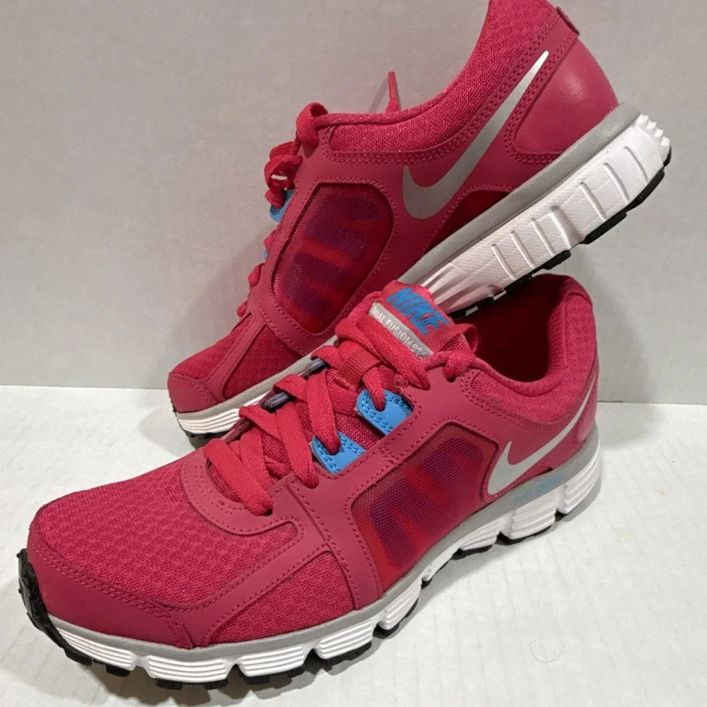 Nike Dual Fusion womans Pink/Blue/Gray Running Sneakers US 9 M 454210-500
